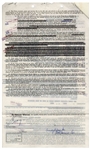 Moe Howard Twice-Signed Agreement From July 1960 Regarding The Three Stooges' Stage Performances -- Also Initialed Numerous Times by Moe -- 2pp. Measures 8.5'' x 14'' & 8.5'' x 12.5'' -- Very Good